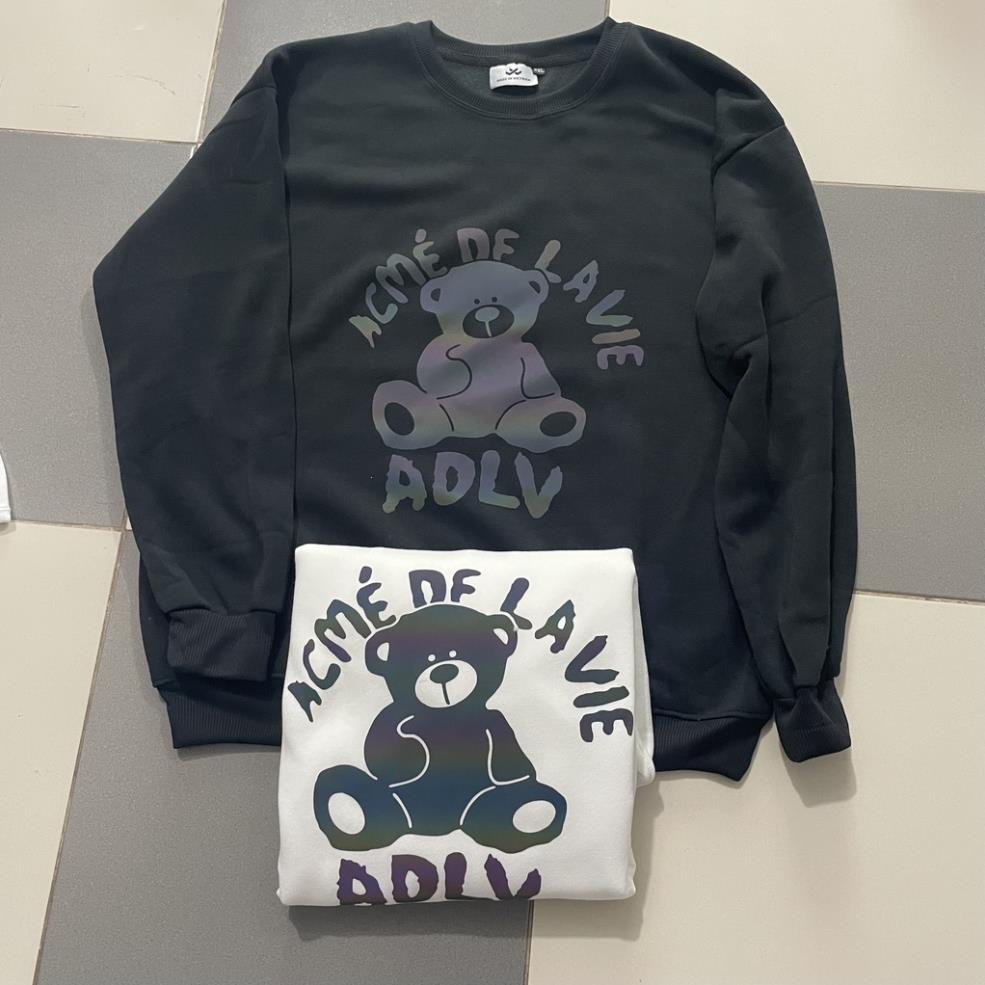 Áo Nỉweater ADLV Phản quang HOT TREND Trắng, Đen - Chất Nỉ Cao Cấp, Dài Tay Form Rộng  Unisex Nam Nữ giá Rẻ - KKim Shop