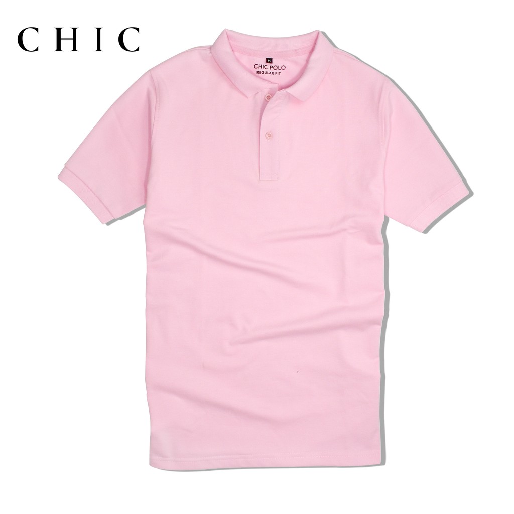 Áo thun nam ngắn tay cổ trụ basic CHIC, Áo polo vải cá sấu cotton phong cách hiện đại 5 màu