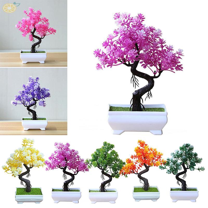Chậu cây cảnh giả 24cm dùng trang trí bàn làm việc đẹp mắt