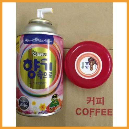 Bình xịt khử mùi xe ô tô hương cafe hàng Hàn Quốc - nước hoa ô tô hương cafe Sandokkaebi Korea 300ml