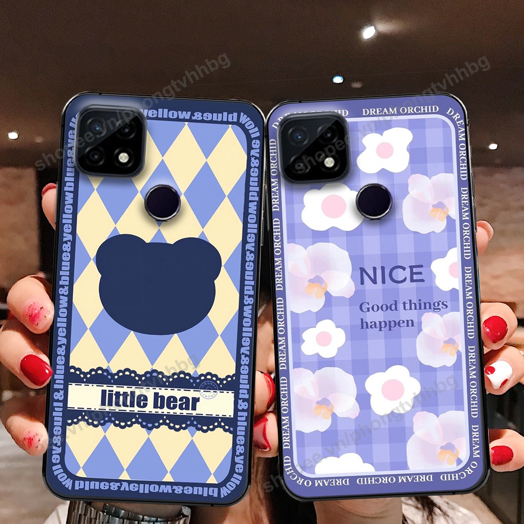 Ốp lưng Realme C20 / Realme C21Y / Realme C25 / Realme C25S trái tim gấu thể thao , smile mặt cười cực cute