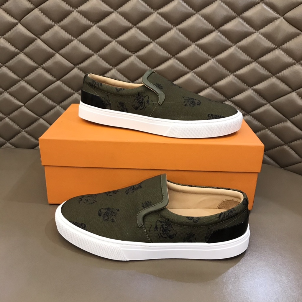 Giày lười nam da thật cao cấp Hermes HM kiểu dáng và trang trí trẻ trung, thời trang