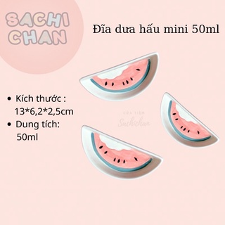 Chén đĩa ăn dặm hình dưa hấu- mini 50ml - sứ cao cấp an toàn cho bé - có video mô tả