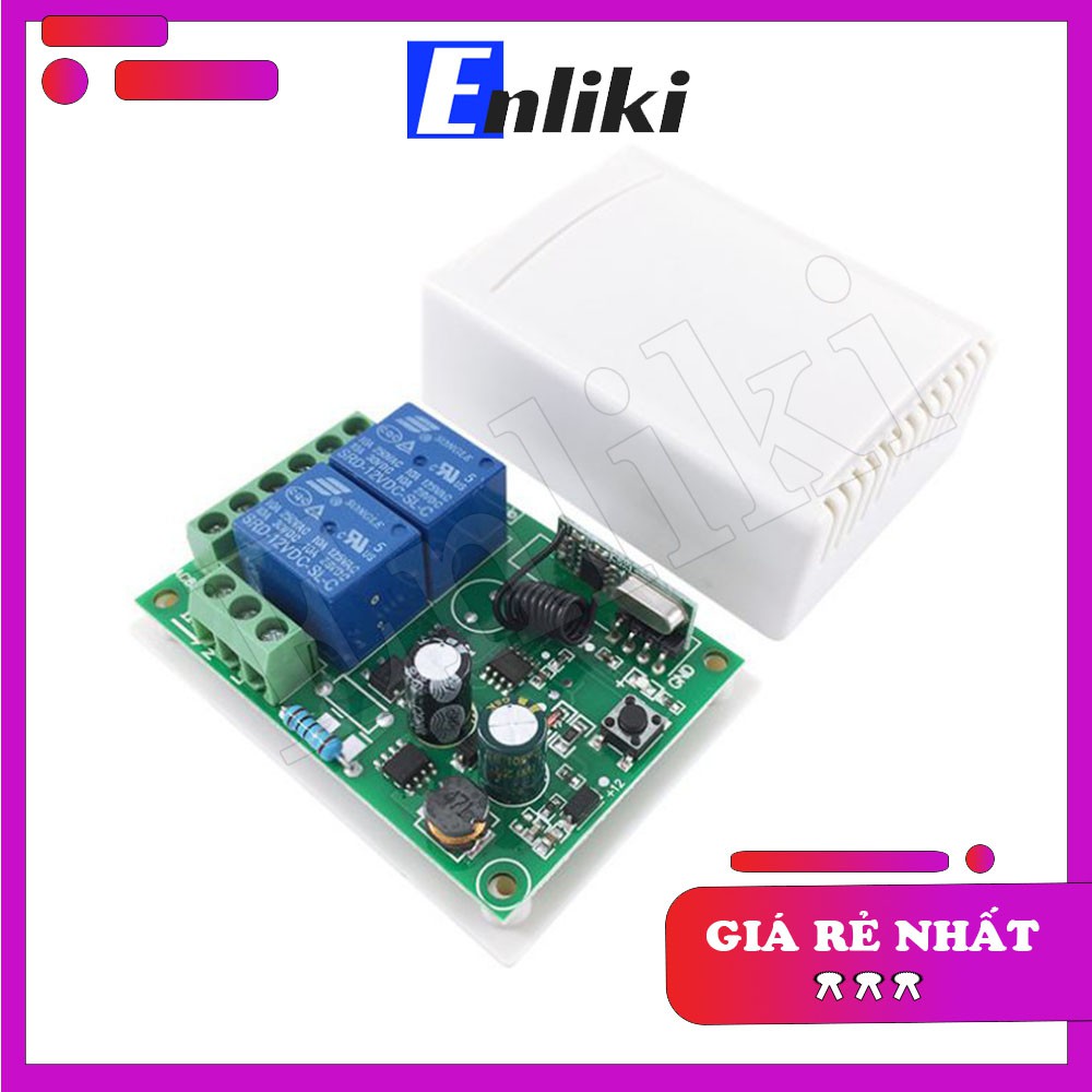 [Mã ELFLASH5 giảm 20K đơn 50K] Bộ điều khiển từ xa RF 2 kênh 220VAC 10A gồm tay phát và mạch thu