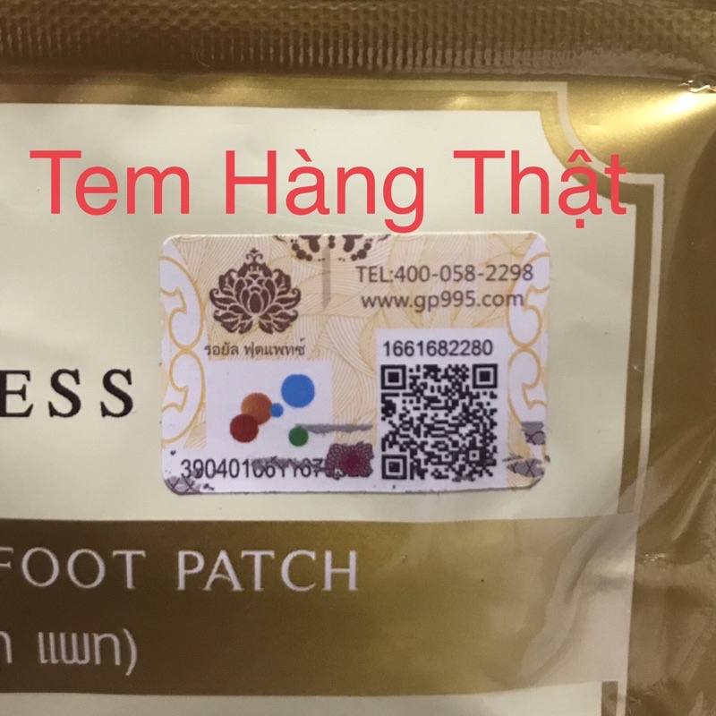 Miếng dán thải độc chân Gold Princess Thái Lan (gói 10 miếng)