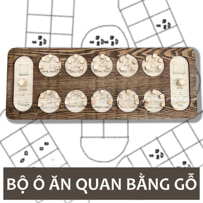 Bộ cờ ô ăn quan bằng gỗ.