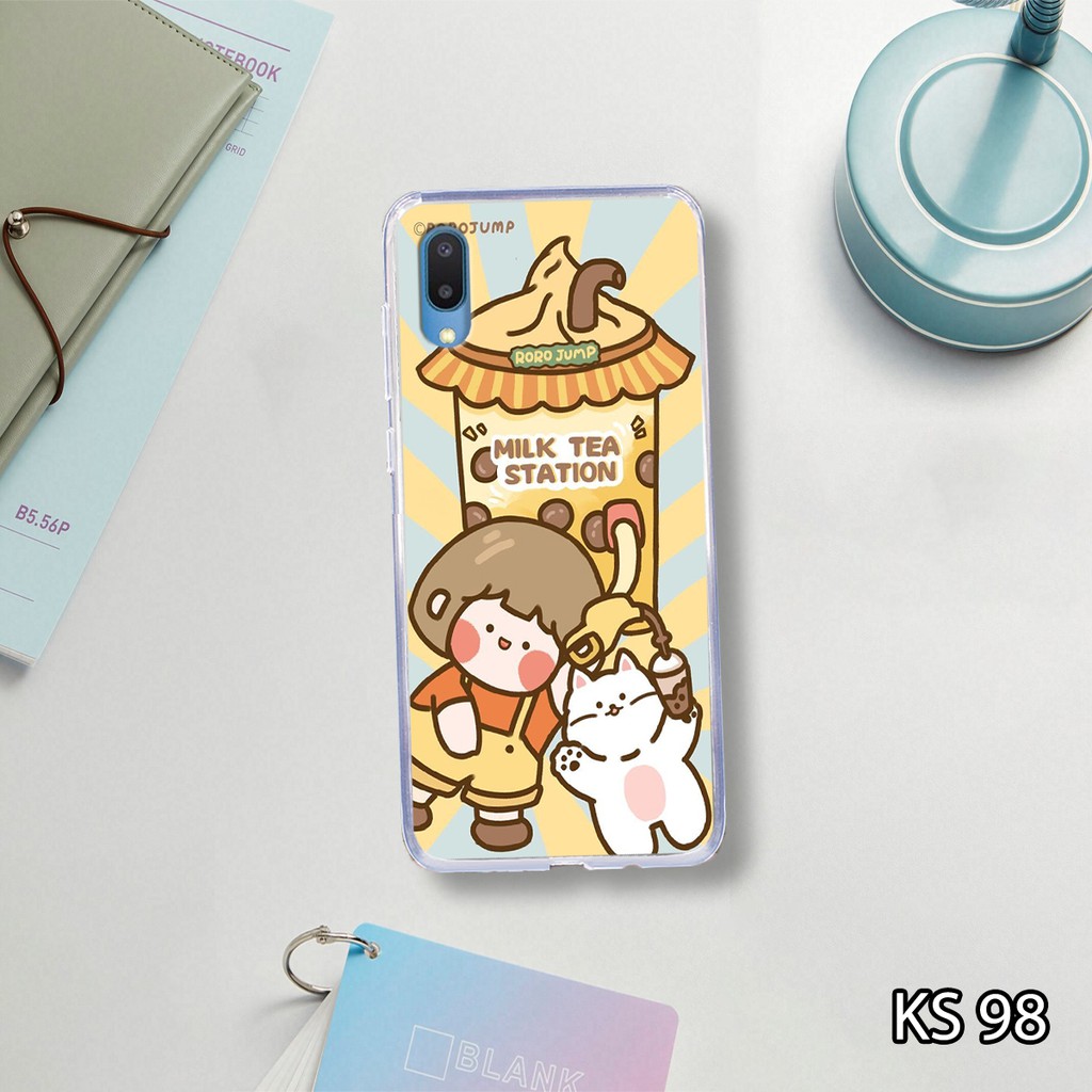 Ốp lưng Samsung A02 - in hình cô bé tóc ngắn ngang vai và chú mèo dễ thương_KINGSTORE.HN_Ốp SS A02