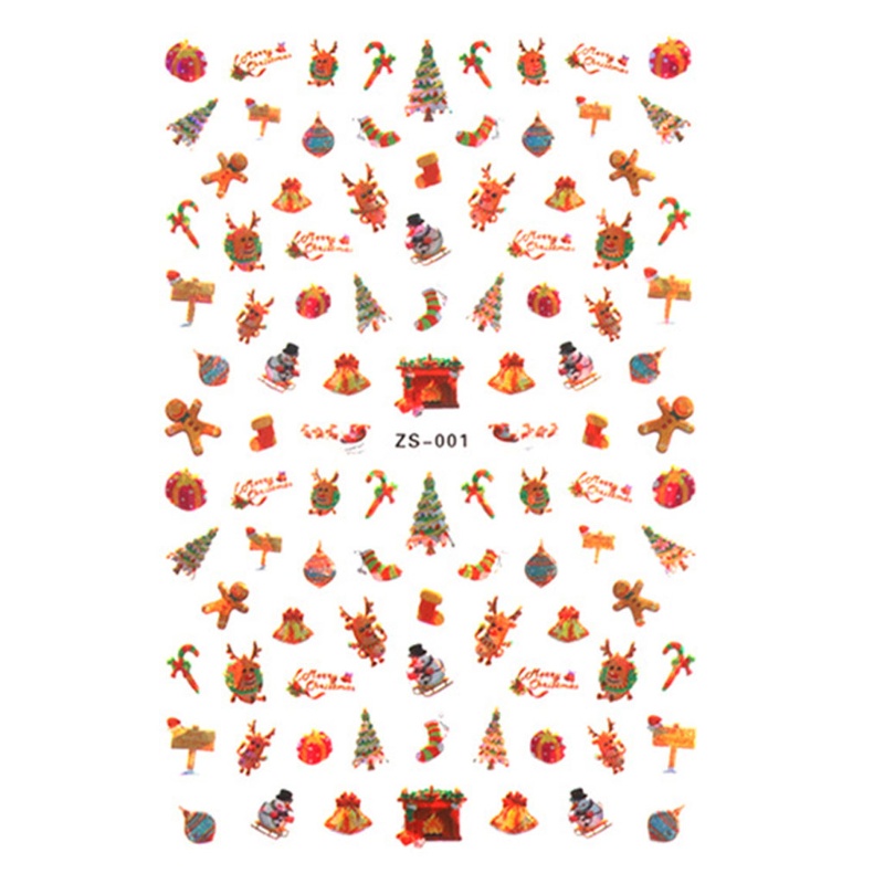 Sticker Dán Móng Tự Dính Họa Tiết Giáng Sinh Nhiều Màu Sắc Trang Trí Móng Nghệ Thuật