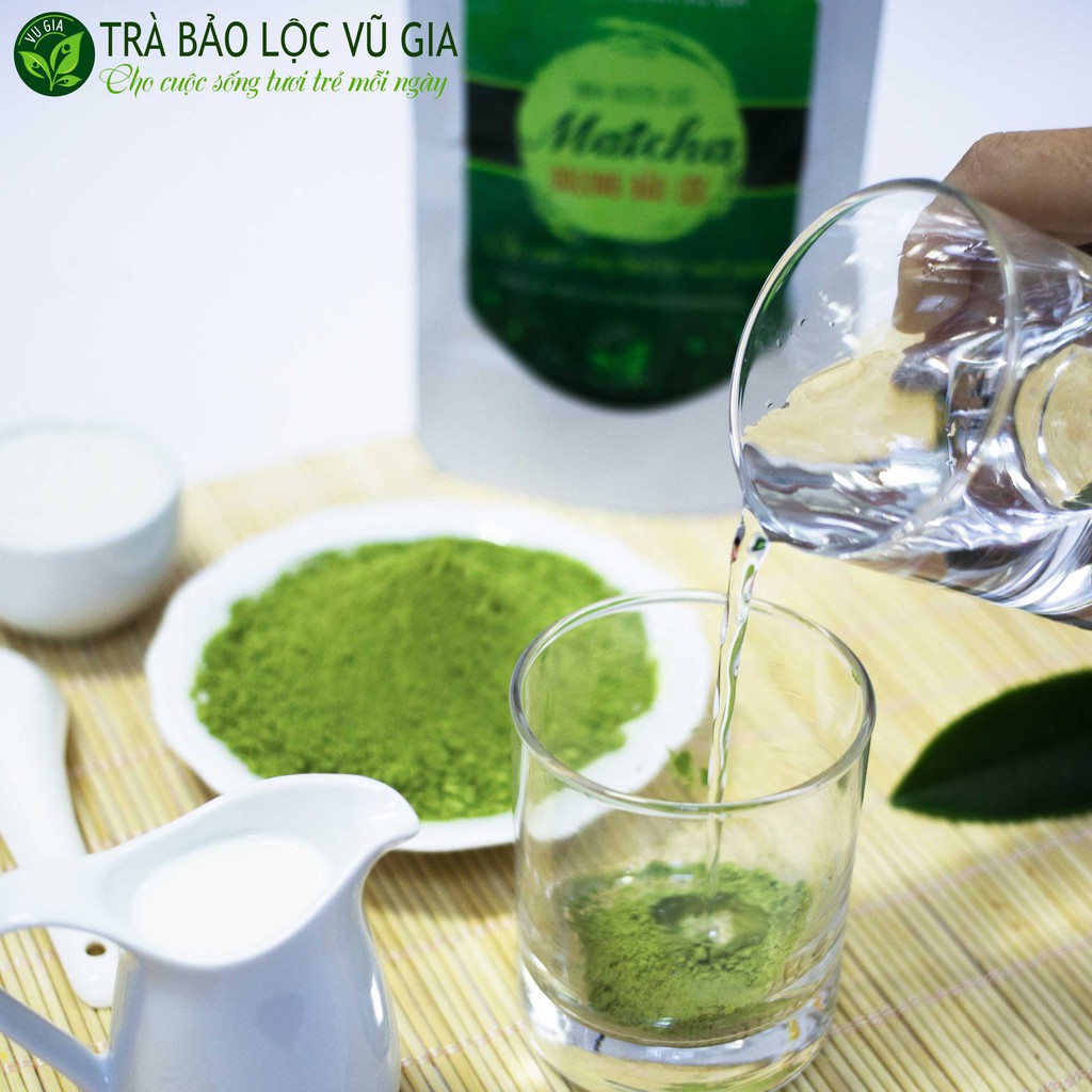 Combo Bột Trà Xanh + Bột Đậu Đỏ - Nguyên Chất Vũ Gia (100g/ hũ) + Tặng Cọ Quét Silicon