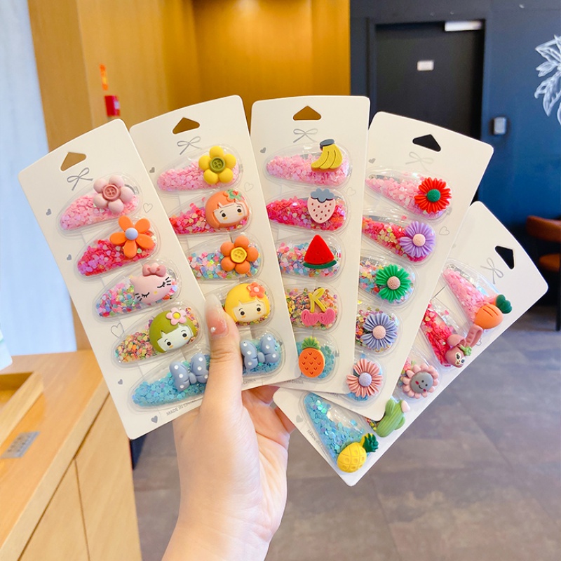 Set 5 kẹp tóc hình trái cây dễ thương cho bé
