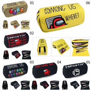 Anime Among US School Túi Đựng Bút Hộp Bút Chì Hai Lớp Dung Lượng Lớn Cho Học Sinh Bé Trai Bé Gái Tuổi Teen