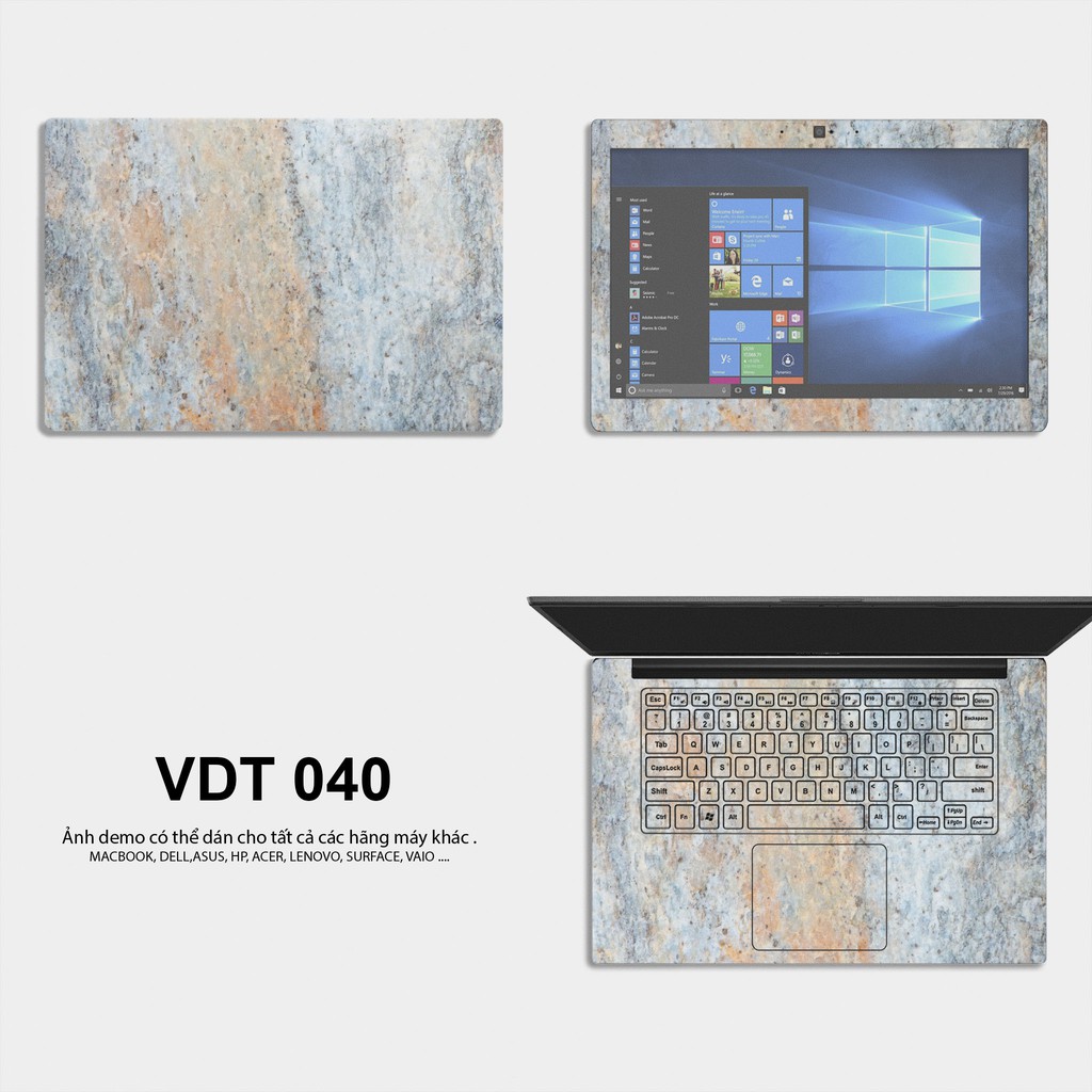 Miếng Dán Skin Laptop - Mẫu Vân Đá - Dán cho Dell, Hp, Asus, Lenovo, Acer, MSI, Surface,Vaio, Macbook