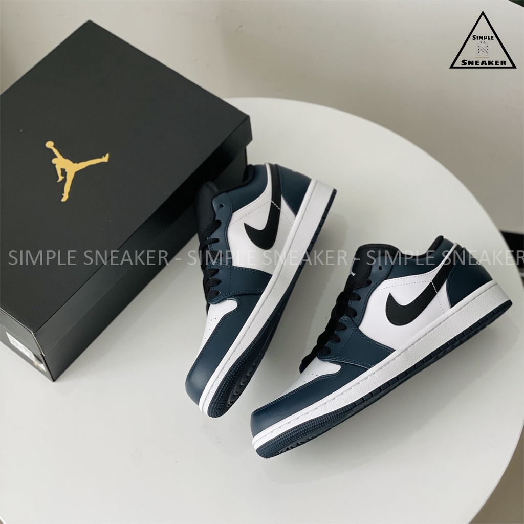 Giày Nike Jordan 1 Low Dark Teal 🔴CHÍNH HÃNG🔴 Nike Air Jordan 1 Cổ Thấp Xanh Navy  - Simple Sneaker