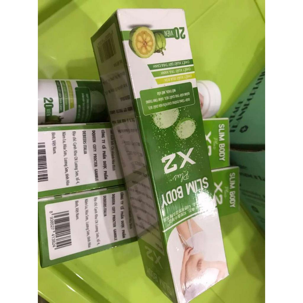 Viên sủi giảm cân Slim Body Plus x2 Chính Hãng  đốt mỡ thừa giảm cân nhanh an toàn hiệu quả hộp 20 viên
