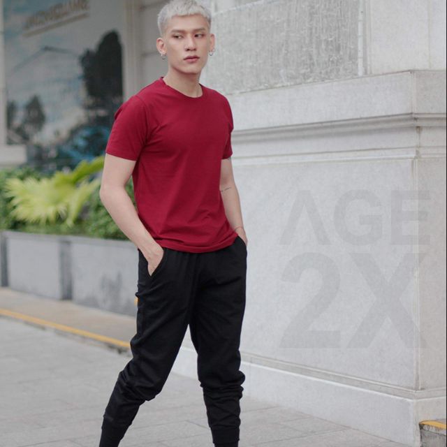 Áo thun Unisex Age2x màu đỏ đô