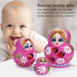 ♥DSP♥10pcs Strawberry Flower Girl Nesting Dolls Matryoshka Russian Doll Set Toys