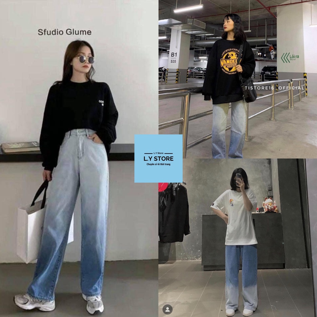 Quần Jean loang cá tính L.Y Store nữ &lt;3 form chuẩn full size SML