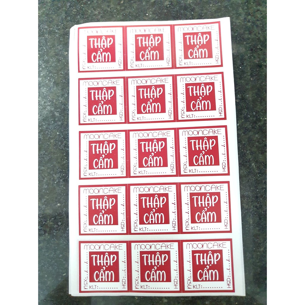 Tem dán trung thu ⚡ HÀNG LOẠI 1 ⚡ 15 tem bánh trung thu mẫu vuông bắt mắt