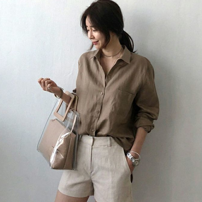 Áo sơ mi tay dài dáng rộng phong cách retro Hàn Quốc thời trang mùa xuân 2021 dành cho nữ