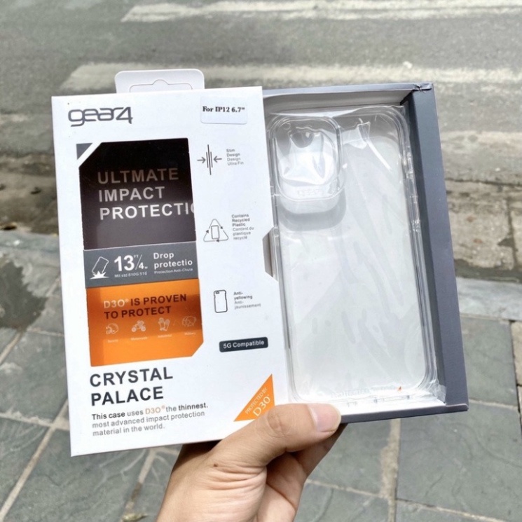 Ốp nhựa trong chống ố vàng GEAR4 iphone 11 12 13 11promax 12 promax 13promax pro max
