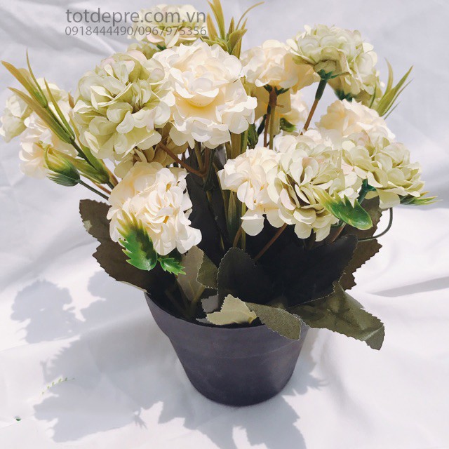 Chùm cẩm tú cầu mini tông màu Vintage - Hoa giả siêu đẹp