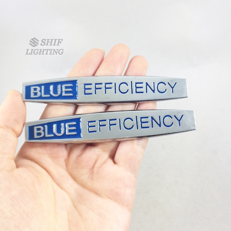 Bộ 2 logo in chữ BLUE EFFICIENCY bằng kim loại dùng cho trang trí dòng xe Mercedes Benz