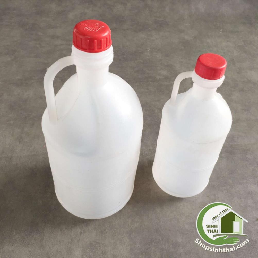 Can nhựa 1 lít, 2 lít màu trắng, có quai cầm - chọn can