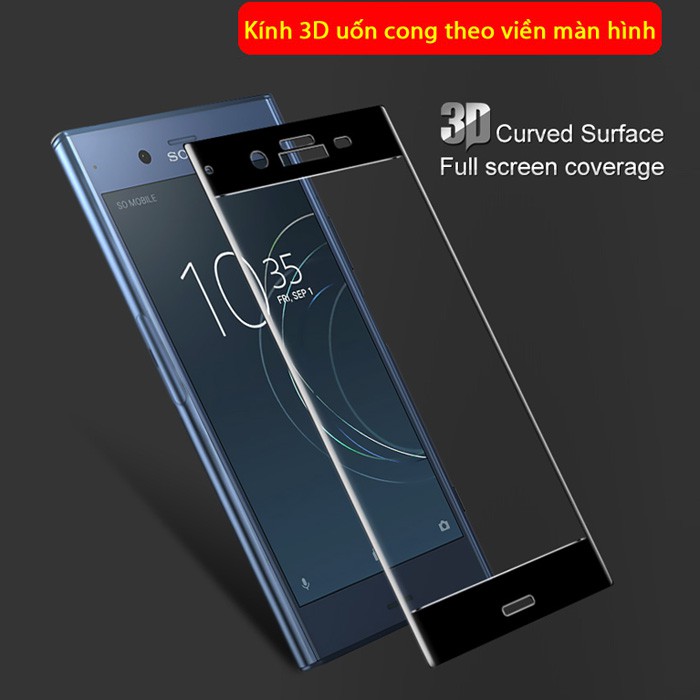 Kính cường lực Sony XZ1 Imak 3D Edge full cong theo màn hình, tặng dán lưng Carbon