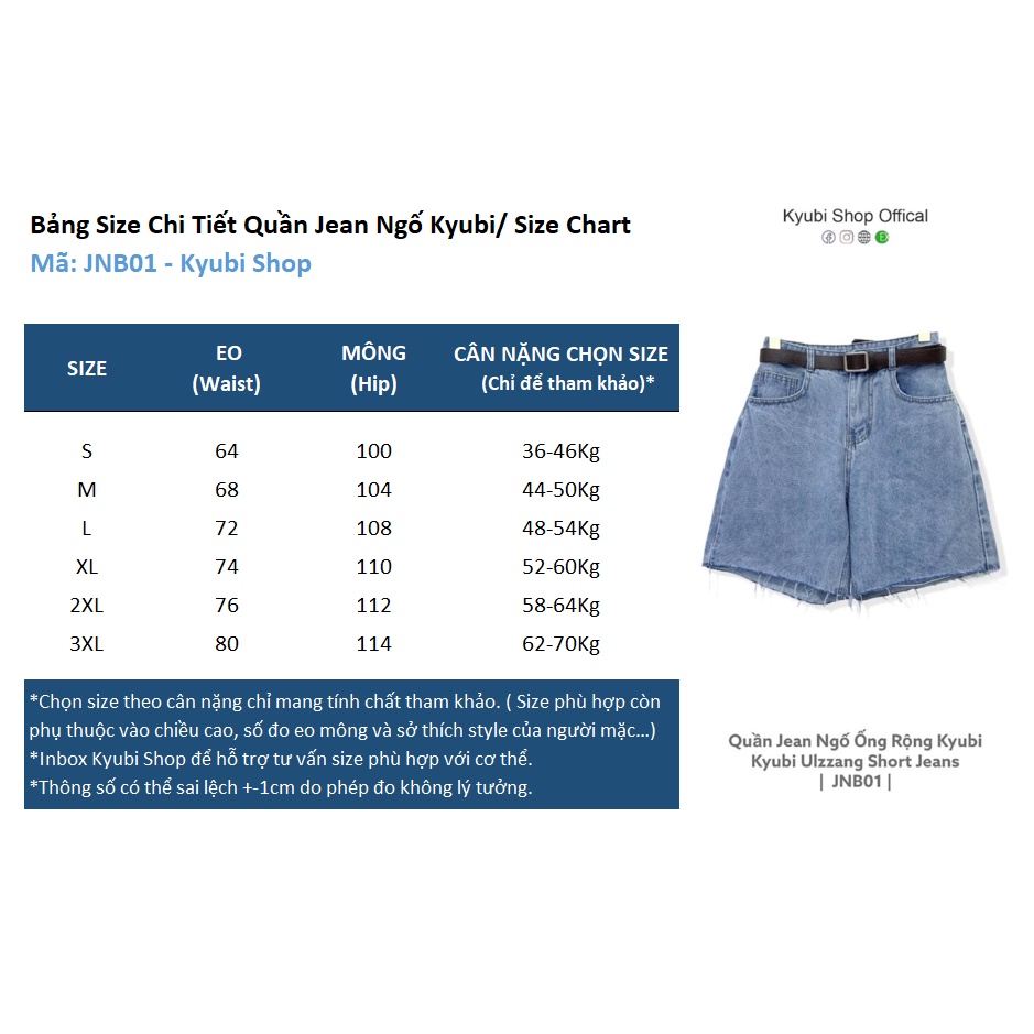 Quần jean ngố lửng nữ Ulzzang ống rộng Kyubi Ulzzang cắt lai tua (Có Bigsize ) - Short Jean Ngố Kyubi JNB01