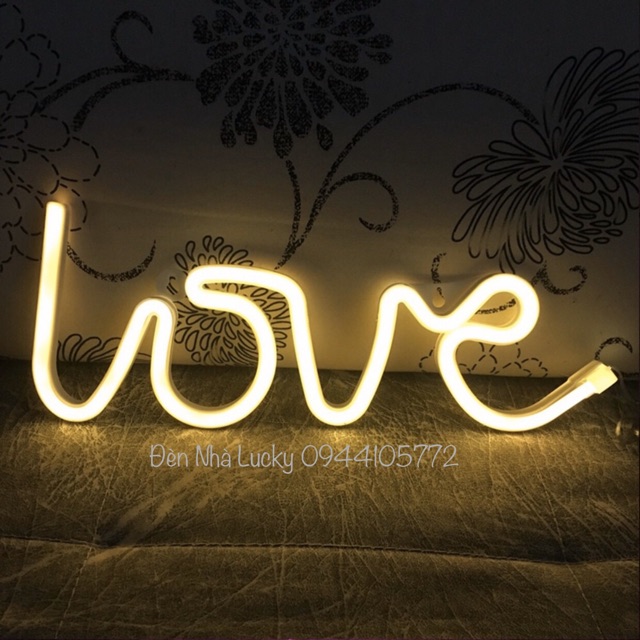 Đèn neon light chữ LOVE vàng ấm ✨✨