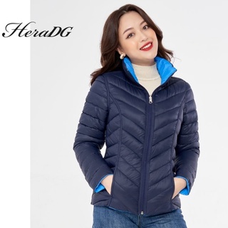 Áo Khoác Phao Nữ Dáng Ngắn HeraDG Mặc Được Hai Mặt Cao Cấp, Chất Chống Gió Trần Bông Siêu Nhẹ WJK20017-S