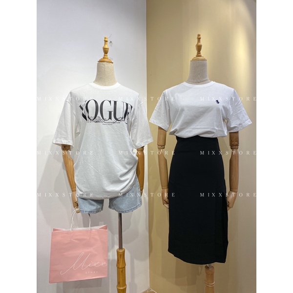 Áo Thun Nữ Tay Ngắn Trắng Thêu logo đơn giản chất thun mềm mịn cao cấp thoáng mát phong cách đơn giản nhẹ nhàng