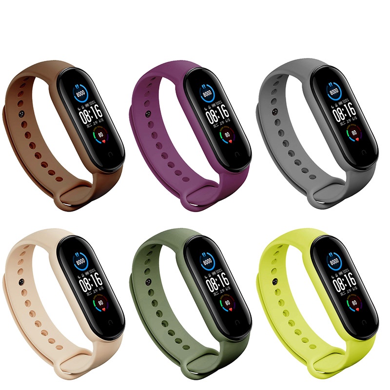 Dây Miband 6, dây Miband5 Dây Đeo Cao Su Thay Thế Cho Xiaomi Miband 5 Chất Lượng Cao mi smart band 6 Dây đeo silicon nhiều màu sắc tùy chọn thay thế cho Xiaomi Mi Band 5  Band5 strap