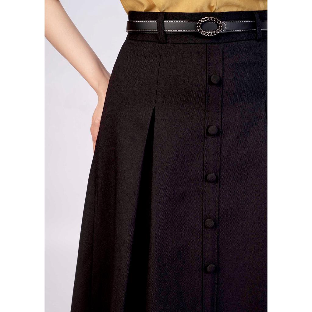 Chân váy dáng xòe, đính cúc bọc trang trí MMOutfit M-JU061021101