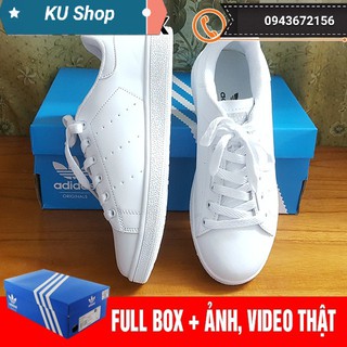 giày stan smith trắng gót bạc nam nữ