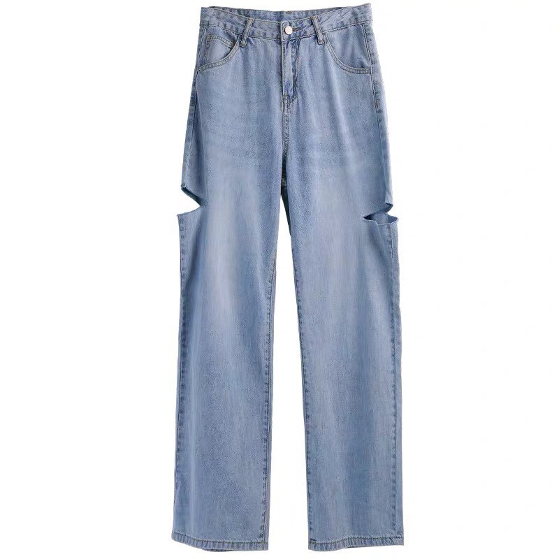 [ TIN TÔI ĐI!!! ] QUẦN JEAN ỐNG RỘNG NỮ CAO CẤP BABO DÀI RỘNG RÁCH 2 BE SƯỜN CAO CỰC HOT ĐỦ SIZE CỰC CÁ TÍNH NHÉ-NL12358