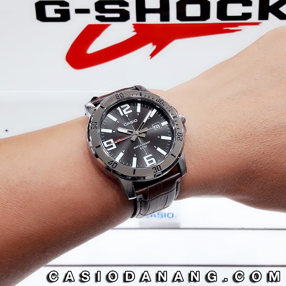 Đồng hồ nam dây da Casio Standard chính hãng Anh Khuê MTP-VD01L-1BVUDF (45mm)