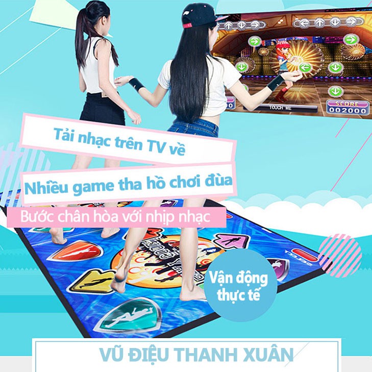 Thảm nhảy audition tại nhà, tập nhảy,  chơi game nhảy có dây, kết nối máy tính TV có tay cầm có dây