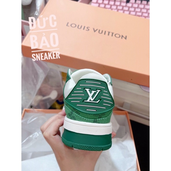 Giày louis vuitton siêu cấp xanh lá cổ thấp . Giày LV nam nữ kèm hộp