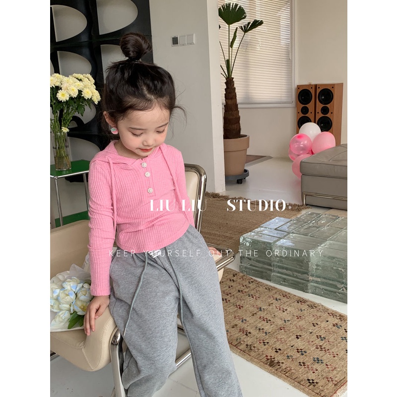 Set Áo Hoodie Và Quần Dài Dáng Rộng Thời Trang Xuân Thu Cho Bé Gái