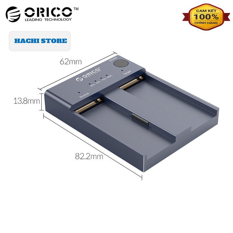 Docking Orico 2 bays SSD PCIe NVMe M2P2-C3-C - Hàng phân phối chính hãng