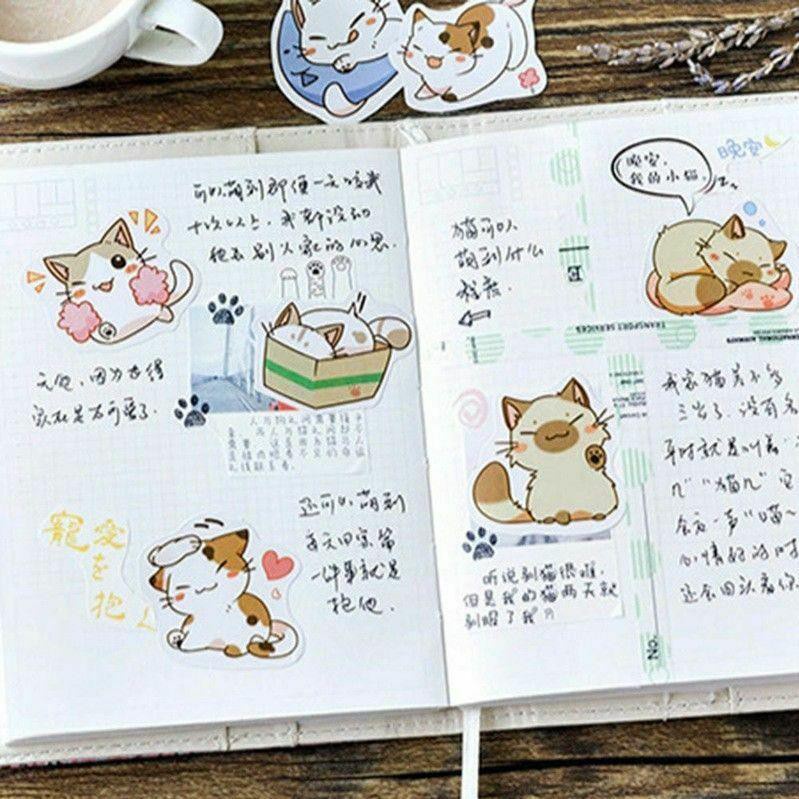 Bộ 45 sticker dán trang trí nhiều hình dễ thương🍀 Clovershop68 🍀