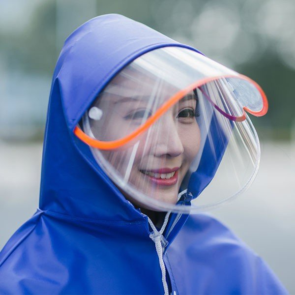 Áo mưa phản quang người lớn 1 đầu cánh dơi có kính che mặt chống thấm nước người lớn đi xe máy