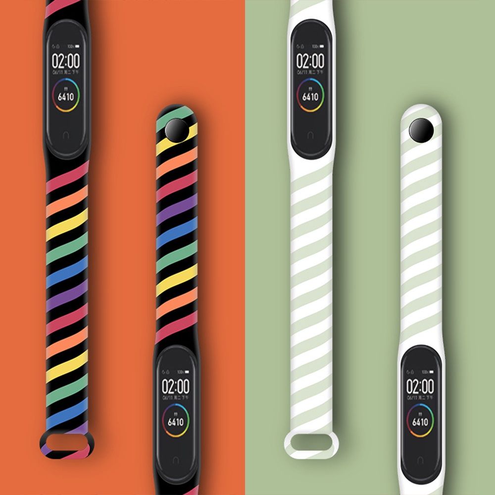 Dây đeo silicon in họa tiết hoạt hình thời trang cho Mi Band 6 5 4 3 5 Mi Band 4