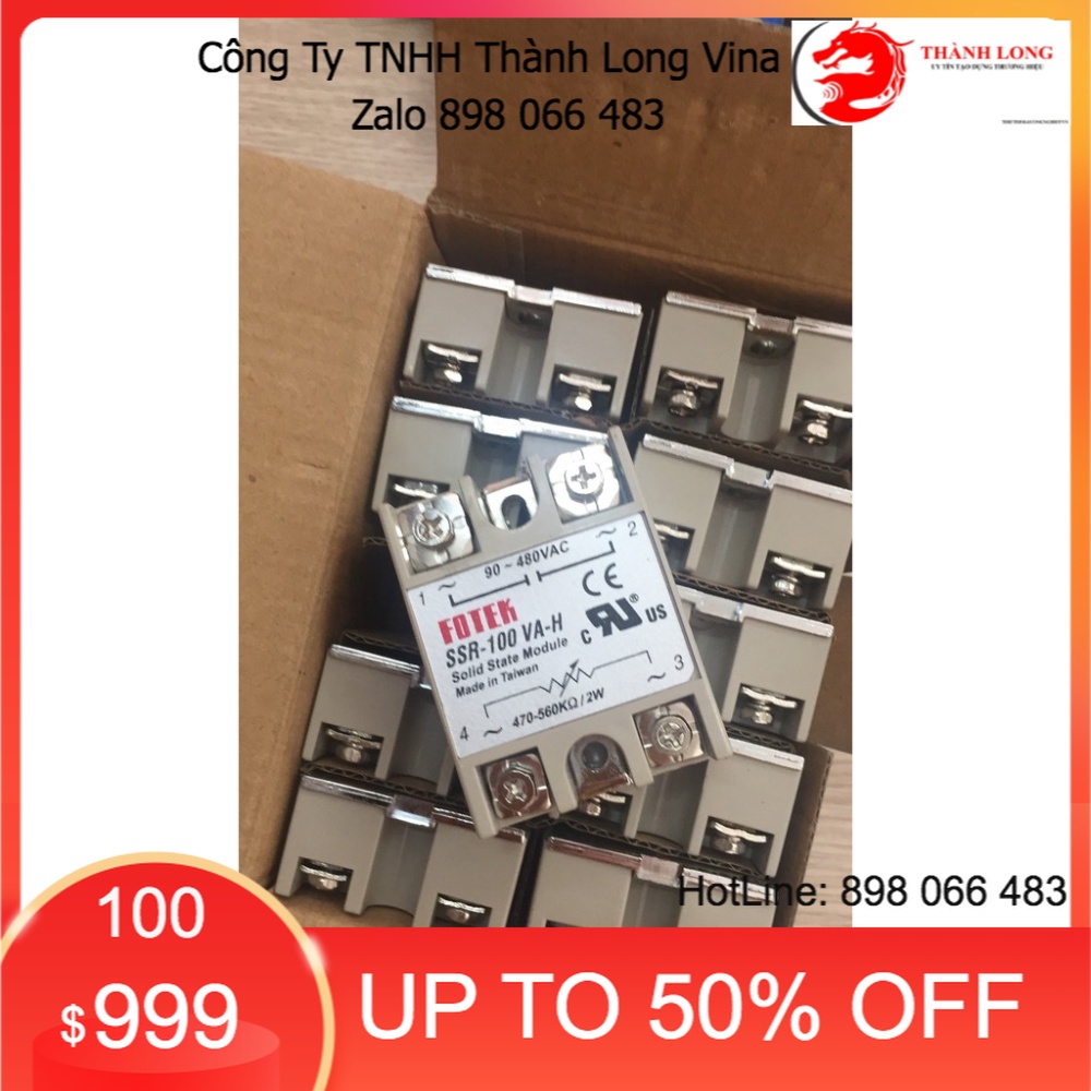 Rơ le bán dẫnSolid State Module SSR - 100VA 100AA 100DARelay bán dẫn ( Relay Rơ le bán dẫn ) Fotek .