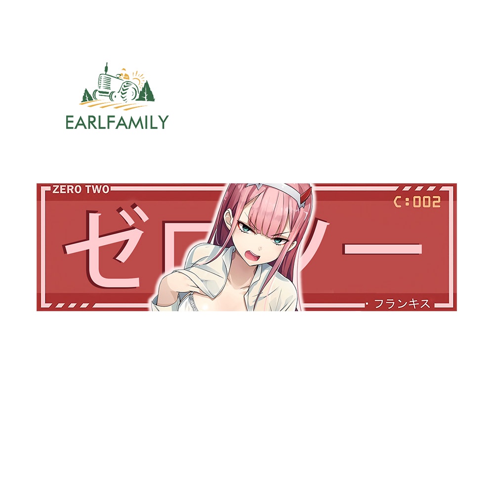 Earlfamily 13cm x 4cm zero two darling in the franxx Xe Dán Anime Đề Can Thời Trang Tắc Xước Mũ Bảo Hiểm Xe Máy Trang Trí