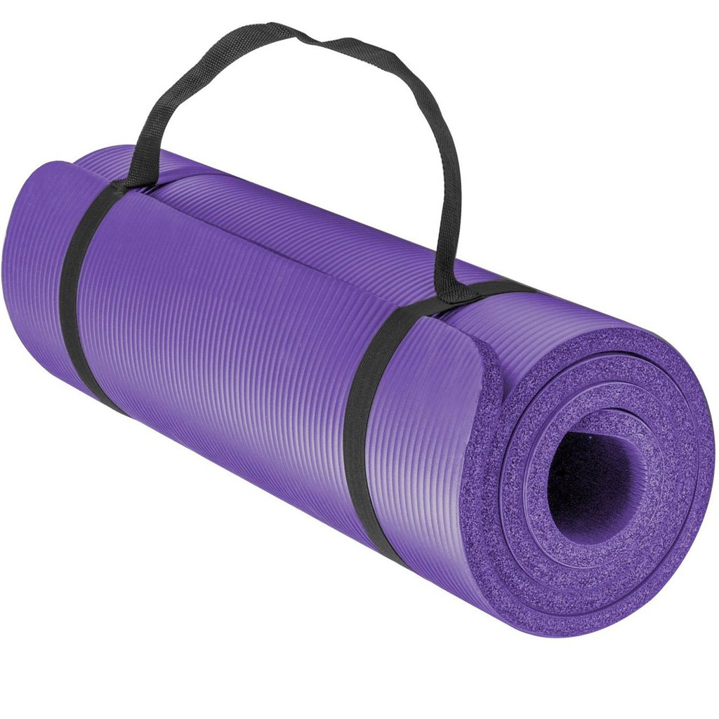 Thảm tập Yoga siêu bền, dày 10mm TPE (kèm túi đựng, dây đeo)