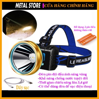 Đèn Pin Đội Đầu Ánh Sáng Vàng-Đèn đội đầu chống nước