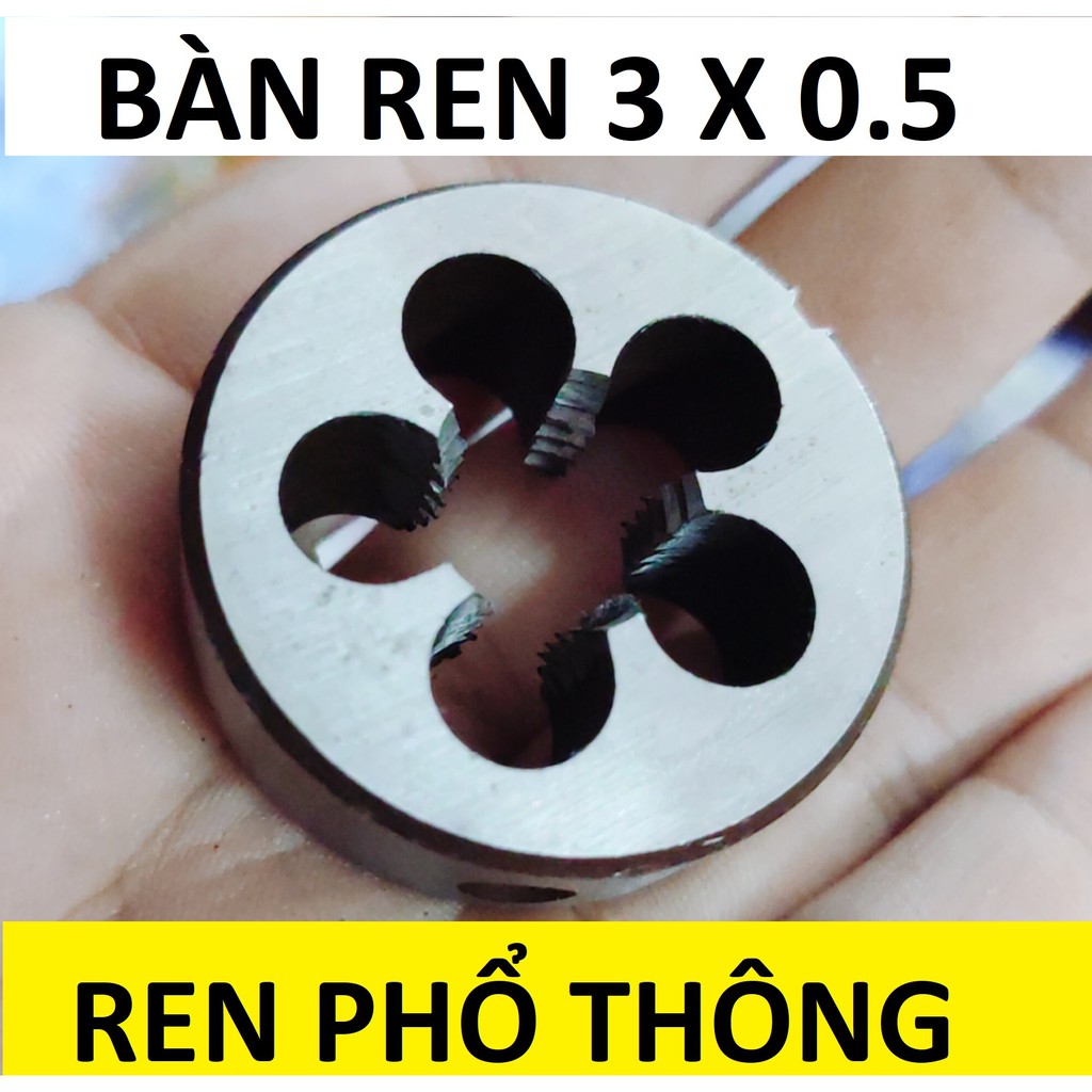 Bàn ren 3 , taro tạo ren ngoài,  Bàn ren 3x0.5 (ren phổ thông), hàng Thượng Hải loại 1 cao cấp