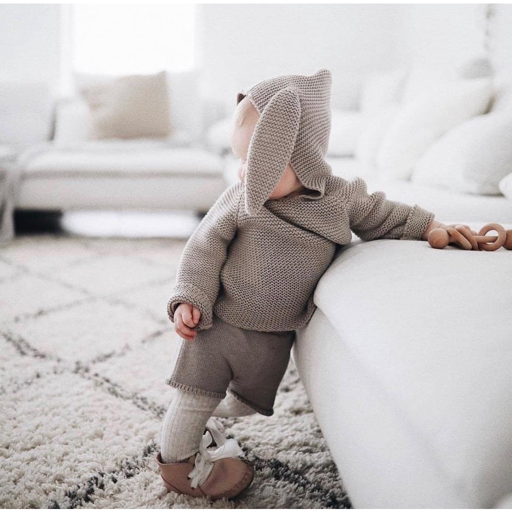 | 12M-4Y | 8-18KG ÁO GAP LEN TAI THỎ - XÁM